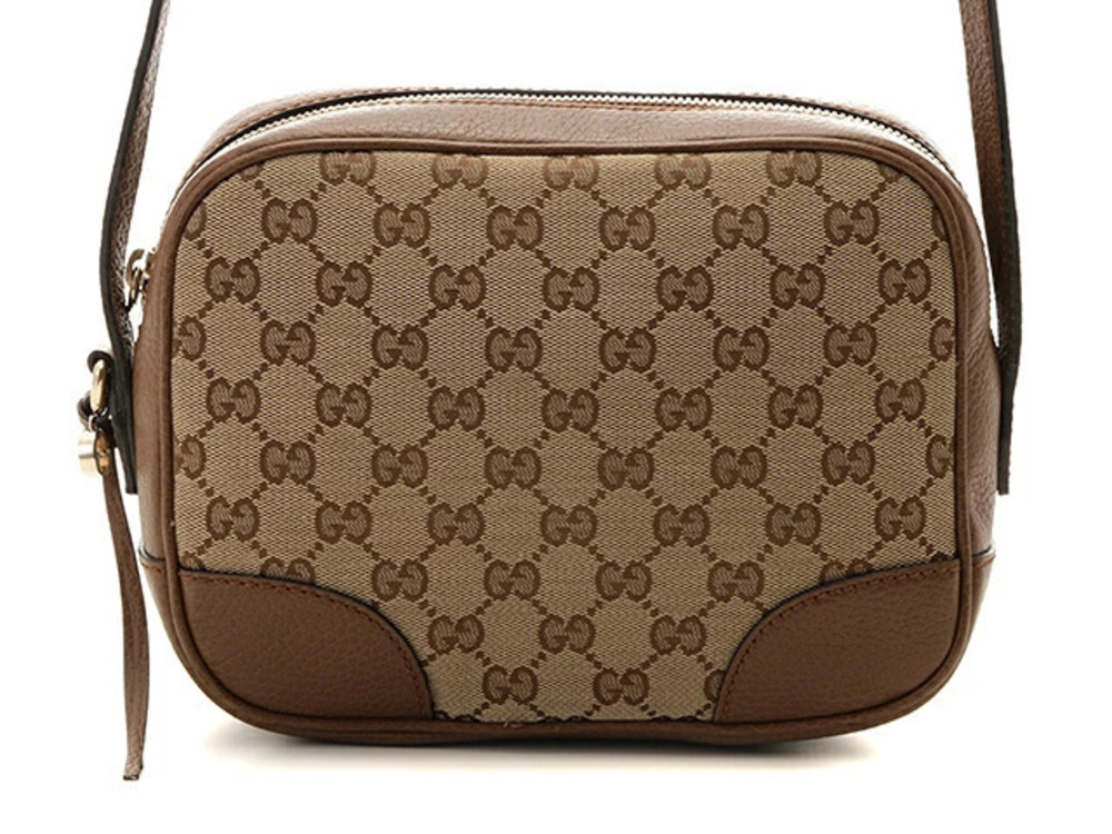 Gucci Bag Hobo GG Brown Beige Cream Canvas Leather